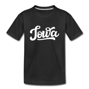 Iowa Youth T-Shirt - Hand Lettered Youth Iowa Tee - black