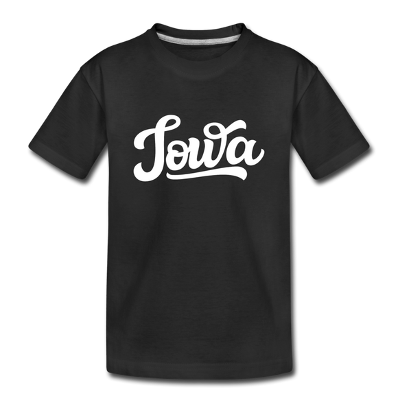 Iowa Youth T-Shirt - Hand Lettered Youth Iowa Tee - black