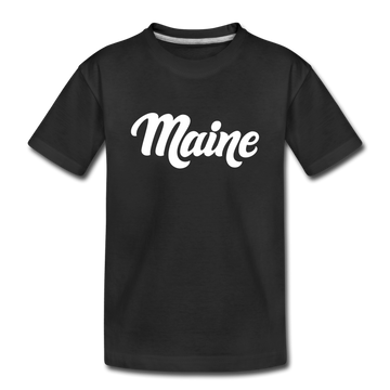 Maine Youth T-Shirt - Hand Lettered Youth Maine Tee - black