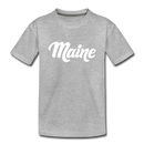 Maine Youth T-Shirt - Hand Lettered Youth Maine Tee - heather gray