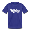 Maine Youth T-Shirt - Hand Lettered Youth Maine Tee - royal blue