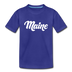 Maine Youth T-Shirt - Hand Lettered Youth Maine Tee - royal blue