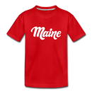 Maine Youth T-Shirt - Hand Lettered Youth Maine Tee - red