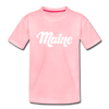 Maine Youth T-Shirt - Hand Lettered Youth Maine Tee - pink