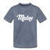 Maine Youth T-Shirt - Hand Lettered Youth Maine Tee - heather blue
