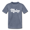 Maine Youth T-Shirt - Hand Lettered Youth Maine Tee - heather blue