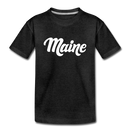 Maine Youth T-Shirt - Hand Lettered Youth Maine Tee - charcoal gray