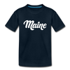 Maine Youth T-Shirt - Hand Lettered Youth Maine Tee - deep navy