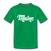 Maine Youth T-Shirt - Hand Lettered Youth Maine Tee - kelly green