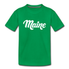 Maine Youth T-Shirt - Hand Lettered Youth Maine Tee - kelly green