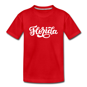 Florida Youth T-Shirt - Hand Lettered Youth Florida Tee - red