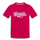 Florida Youth T-Shirt - Hand Lettered Youth Florida Tee - dark pink
