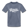 Florida Youth T-Shirt - Hand Lettered Youth Florida Tee - heather blue