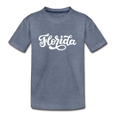 Florida Youth T-Shirt - Hand Lettered Youth Florida Tee - heather blue