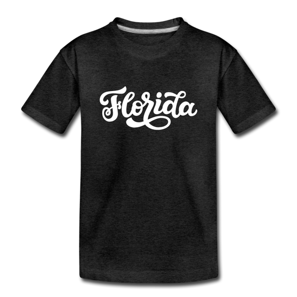 Florida Youth T-Shirt - Hand Lettered Youth Florida Tee - charcoal gray