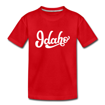 Idaho Youth T-Shirt - Hand Lettered Youth Idaho Tee - red