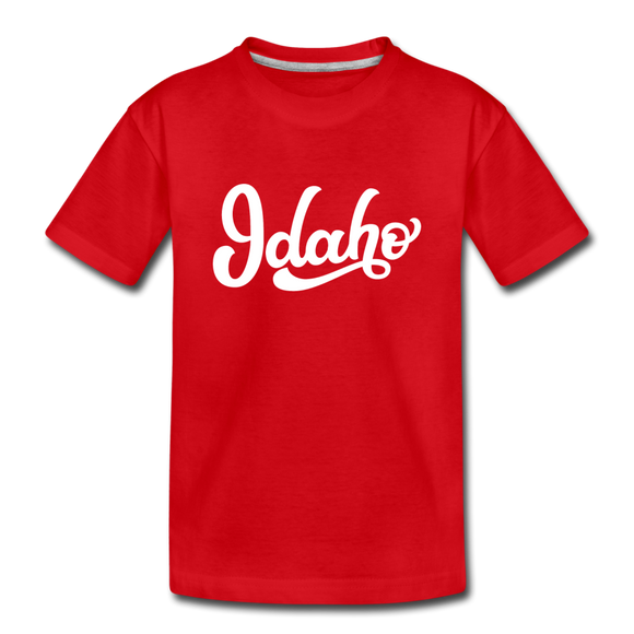 Idaho Youth T-Shirt - Hand Lettered Youth Idaho Tee - red