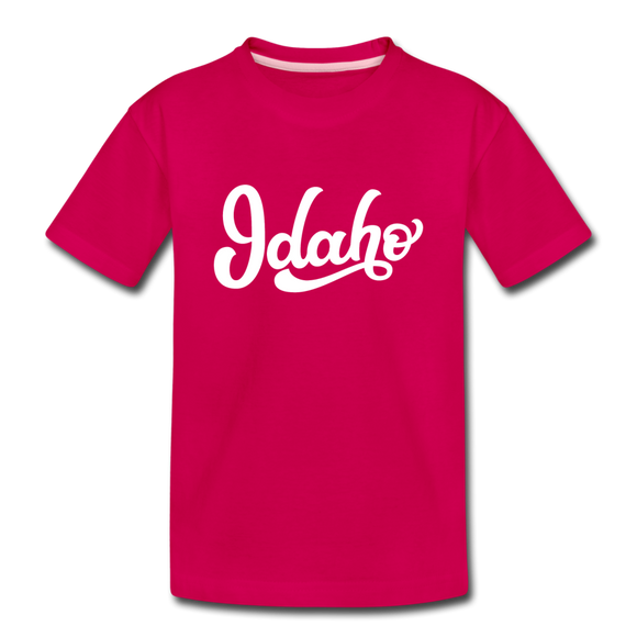 Idaho Youth T-Shirt - Hand Lettered Youth Idaho Tee - dark pink