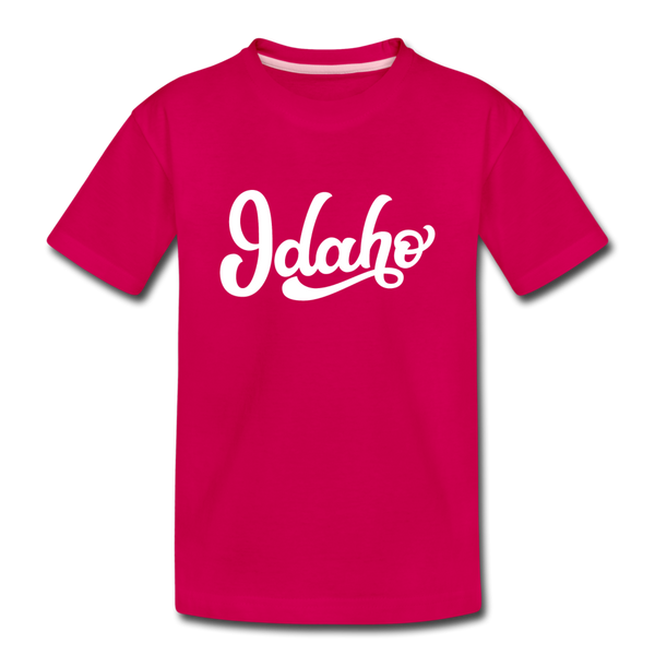 Idaho Youth T-Shirt - Hand Lettered Youth Idaho Tee - dark pink