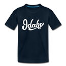 Idaho Youth T-Shirt - Hand Lettered Youth Idaho Tee - deep navy