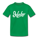 Idaho Youth T-Shirt - Hand Lettered Youth Idaho Tee - kelly green
