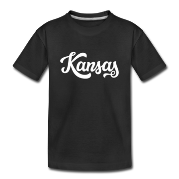 Kansas Youth T-Shirt - Hand Lettered Youth Kansas Tee - black