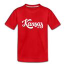 Kansas Youth T-Shirt - Hand Lettered Youth Kansas Tee - red