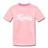Kansas Youth T-Shirt - Hand Lettered Youth Kansas Tee - pink