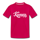 Kansas Youth T-Shirt - Hand Lettered Youth Kansas Tee - dark pink