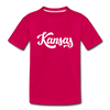 Kansas Youth T-Shirt - Hand Lettered Youth Kansas Tee - dark pink