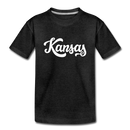 Kansas Youth T-Shirt - Hand Lettered Youth Kansas Tee - charcoal gray