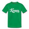 Kansas Youth T-Shirt - Hand Lettered Youth Kansas Tee - kelly green