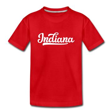 Indiana Youth T-Shirt - Hand Lettered Youth Indiana Tee - red