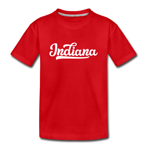 Indiana Youth T-Shirt - Hand Lettered Youth Indiana Tee - red
