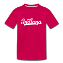 Indiana Youth T-Shirt - Hand Lettered Youth Indiana Tee - dark pink