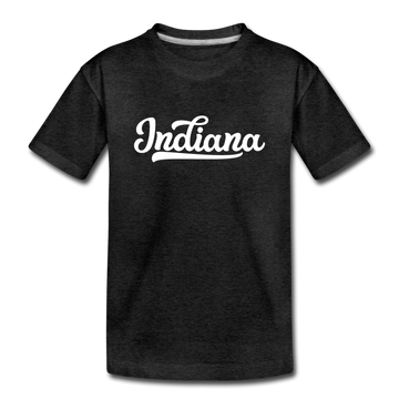 Indiana Youth T-Shirt - Hand Lettered Youth Indiana Tee - charcoal gray