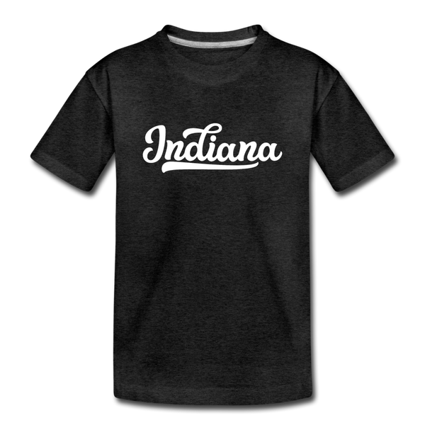 Indiana Youth T-Shirt - Hand Lettered Youth Indiana Tee - charcoal gray
