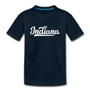 Indiana Youth T-Shirt - Hand Lettered Youth Indiana Tee - deep navy