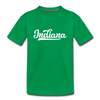 Indiana Youth T-Shirt - Hand Lettered Youth Indiana Tee - kelly green