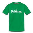 Indiana Youth T-Shirt - Hand Lettered Youth Indiana Tee - kelly green