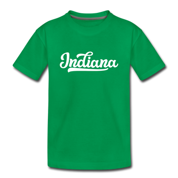 Indiana Youth T-Shirt - Hand Lettered Youth Indiana Tee - kelly green