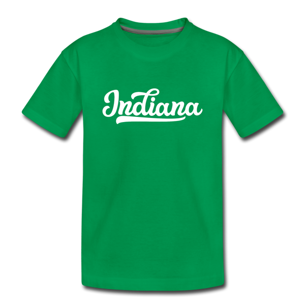 Indiana Youth T-Shirt - Hand Lettered Youth Indiana Tee - kelly green
