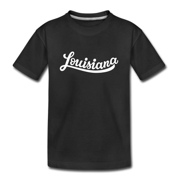 Louisiana Youth T-Shirt - Hand Lettered Youth Louisiana Tee - black