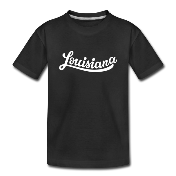 Louisiana Youth T-Shirt - Hand Lettered Youth Louisiana Tee - black