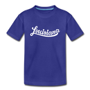 Louisiana Youth T-Shirt - Hand Lettered Youth Louisiana Tee - royal blue