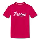 Louisiana Youth T-Shirt - Hand Lettered Youth Louisiana Tee - dark pink