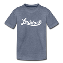 Louisiana Youth T-Shirt - Hand Lettered Youth Louisiana Tee - heather blue