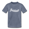 Louisiana Youth T-Shirt - Hand Lettered Youth Louisiana Tee - heather blue