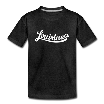 Louisiana Youth T-Shirt - Hand Lettered Youth Louisiana Tee - charcoal gray