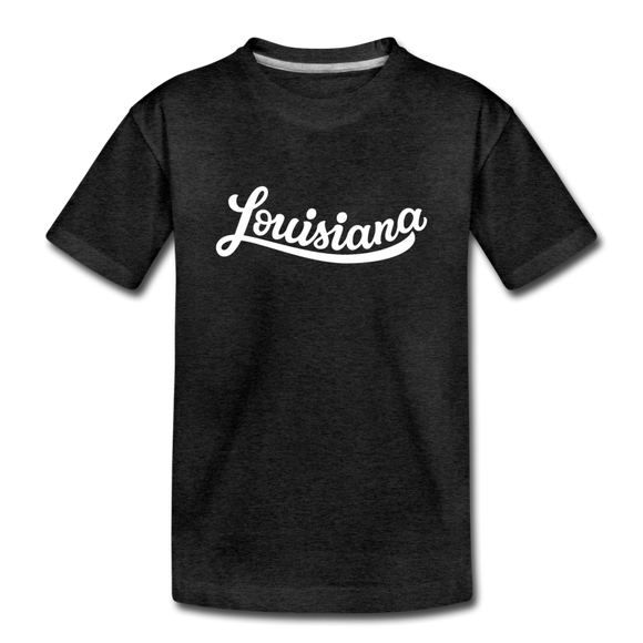 Louisiana Youth T-Shirt - Hand Lettered Youth Louisiana Tee - charcoal gray